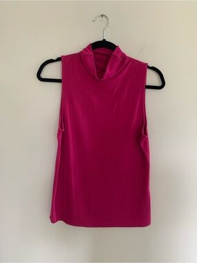 Banana Republic Mock Neck Tank in Bright Fuchsia
